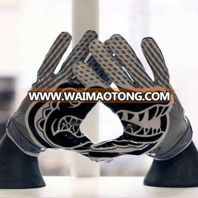 Black and grey Sublimated American Football Glove