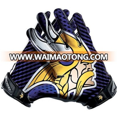 Cheap American Football Gloves High sticky palm american football gloves sublimated back american football gloves