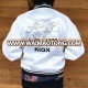 Custom Navy Blue Satin Varsity Jackets, Satin Baseball Jackets, Cotton Bomber Jackets